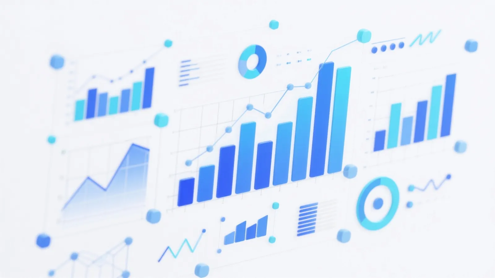 数据分析仪表盘与走势图示意